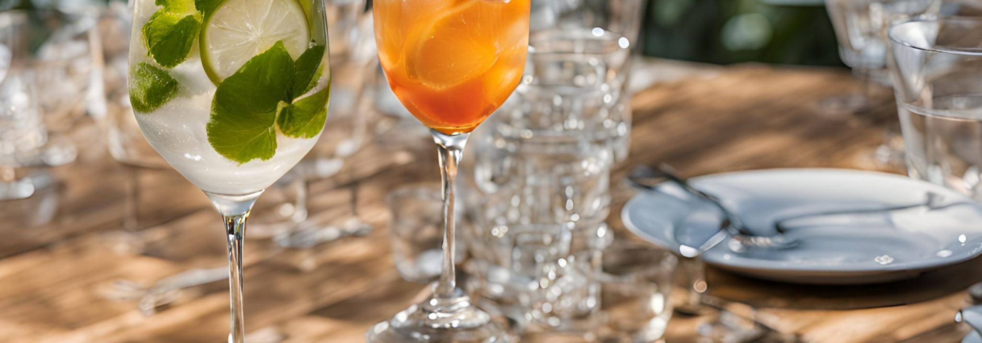 verano-y-cristaleria-de-un-restaurante